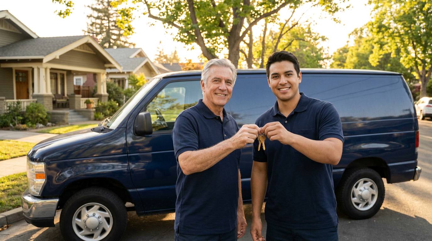 San Jose locksmith technician working on a residential deadbolt